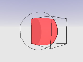 Sphere and Cube intersect